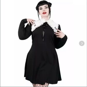 Killstar Zanthy Lolita Black Dress Goth Lace L